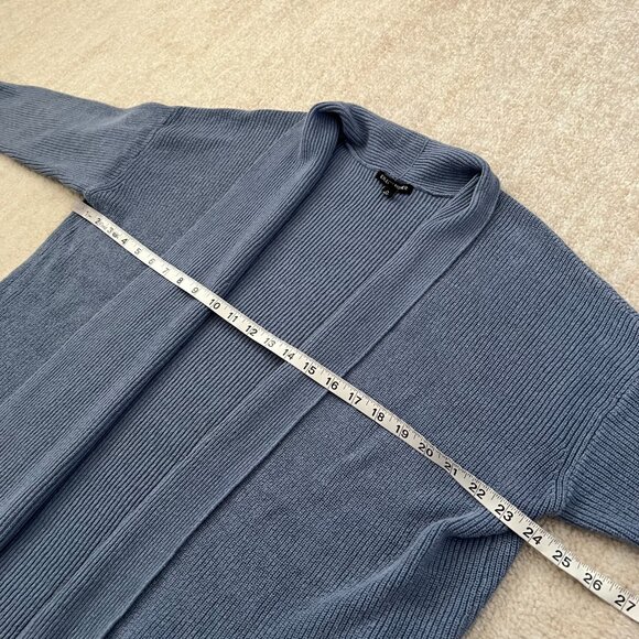 Eileen Fisher Blue Cotton Hemp Open Front Cardigan Sweater XL - Picture 6 of 10